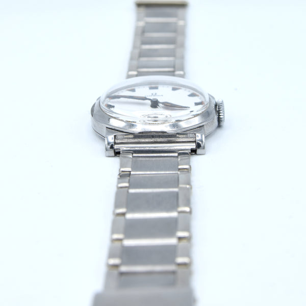 1934 Rare Omega Foibos CK 785 with Deco Enamelled Dial in Stainless Steel on Period Swiss Bracelet