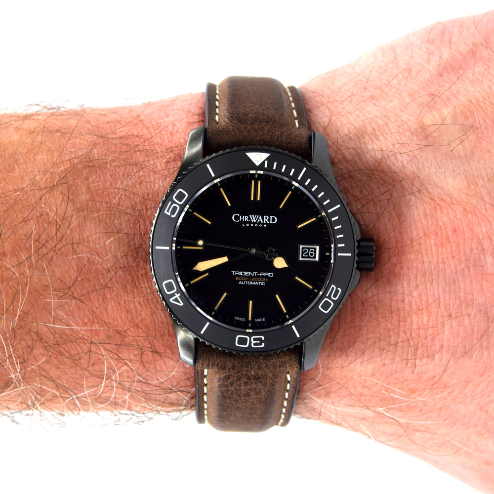 2017 Christopher Ward Discontinued Original C60 Trident Mk.2 PVD Pro 600 box & papers