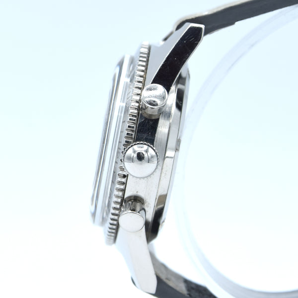 1960s Rare Lator Chronograph Dive Style Watch with Black Dial in Stainless Steel Case