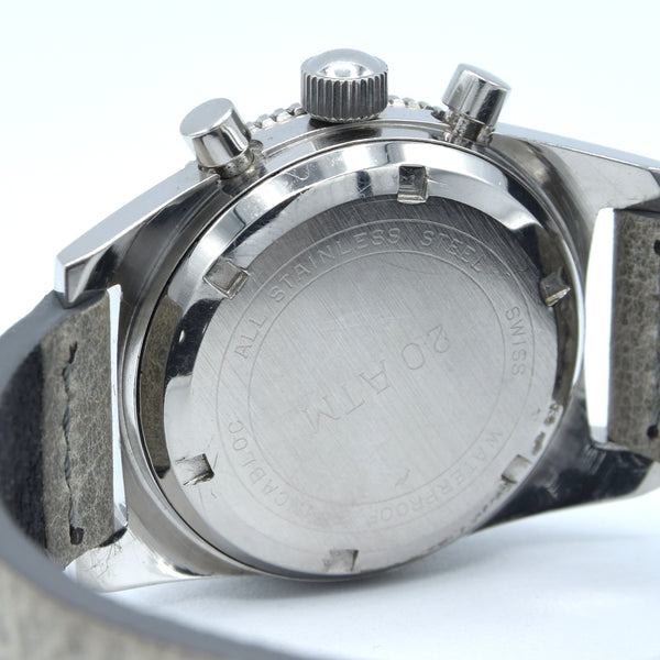 1960s Rare Lator Chronograph Dive Style Watch with Black Dial in Stainless Steel Case