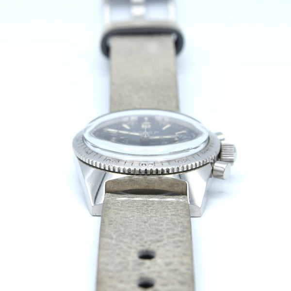 1960s Rare Lator Chronograph Dive Style Watch with Black Dial in Stainless Steel Case