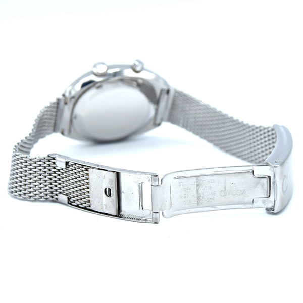 1969 Omega Chronostop Genéve Date Model 146.009 with Grey Dial in Stainless Steel on omega mesh bracelet