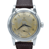 (RESERVED) 1950 Omega Automatic Bumper with Deco Arabic & Spearhead markers Model 2576 in Stainless Steel