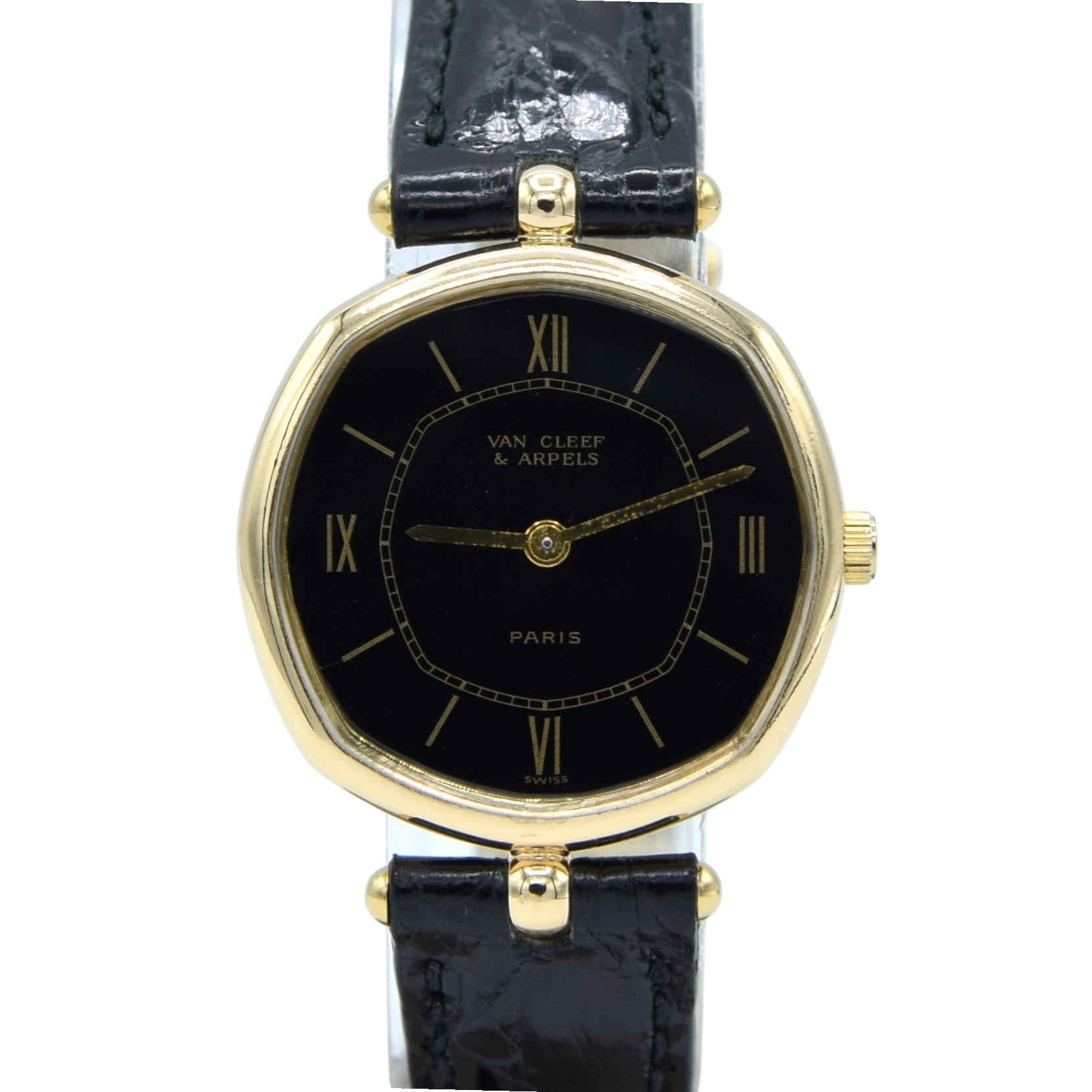 1980s Ladies Van Cleef & Arpels Manual Wind Wristwatch in Solid 18ct Gold Octagonal Case with 18ct Gold Pin Buckle
