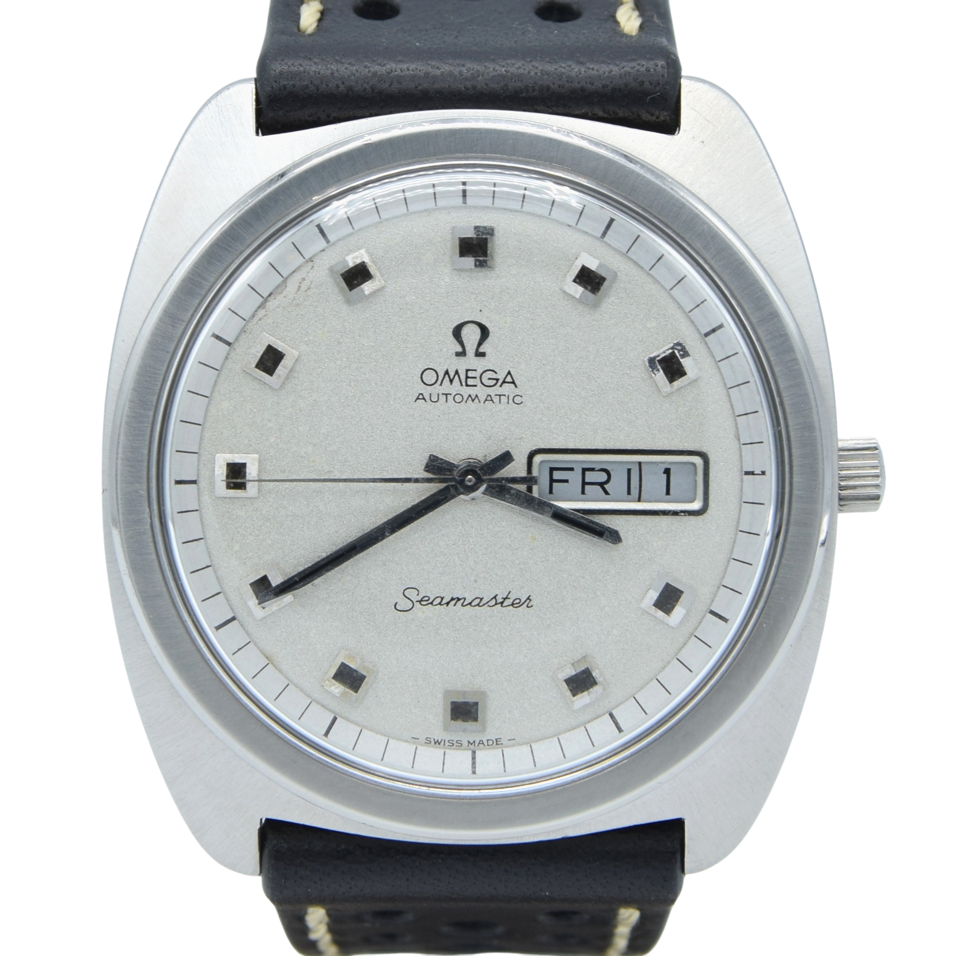 1970 Large Omega Seamaster Automatic Day/Date Model 166.064 with 'Glitter Dial' in Stainless Steel