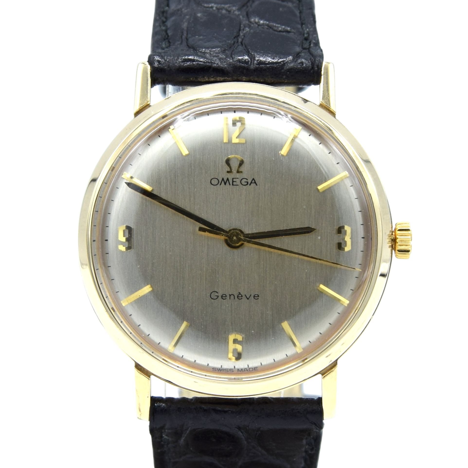 1967/68 Omega Geneve Watch in Solid 9ct Gold English Case Model 131/25016 Buckle + Box