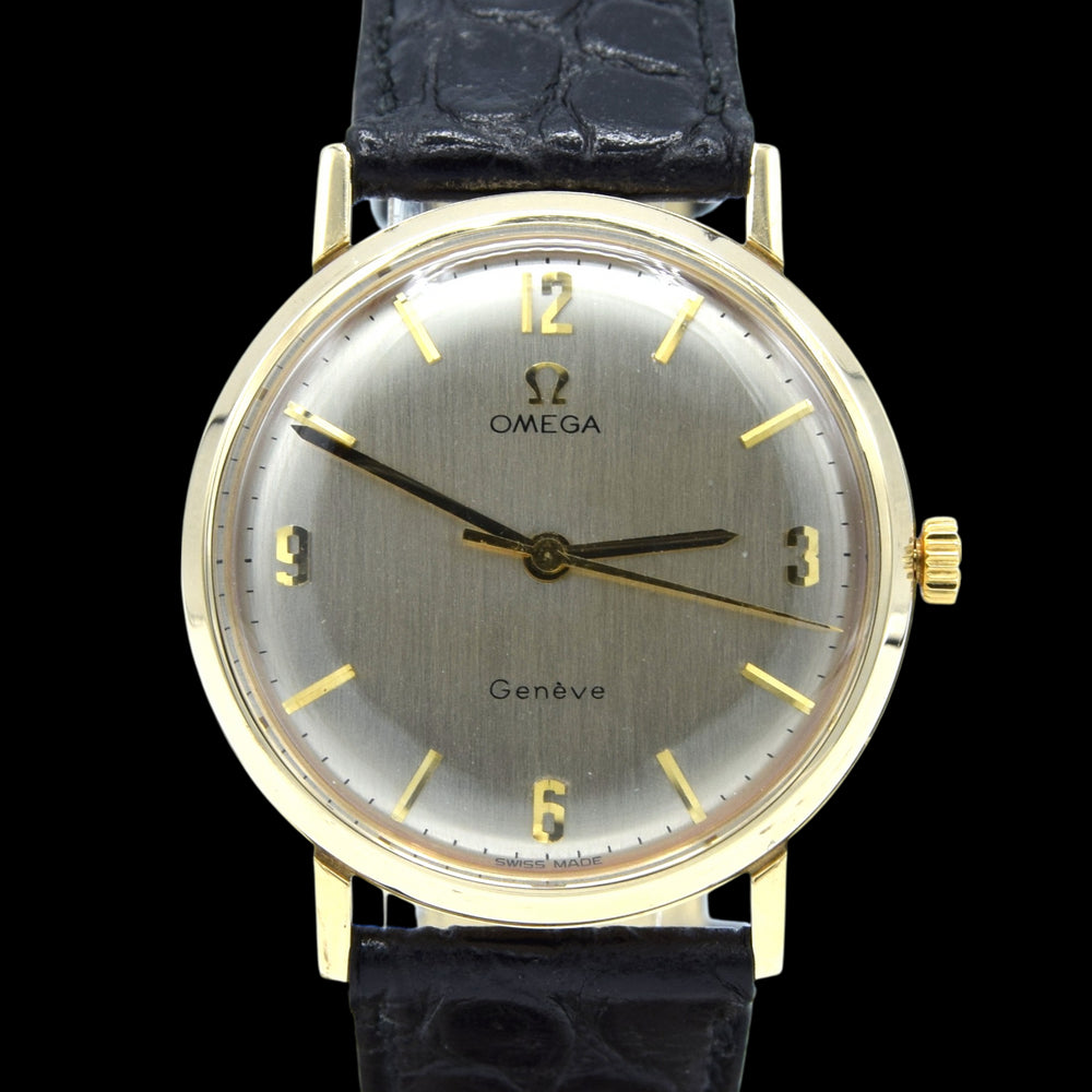 1967/68 Omega Geneve Watch in Solid 9ct Gold English Case Model 131/25016 Buckle + Box