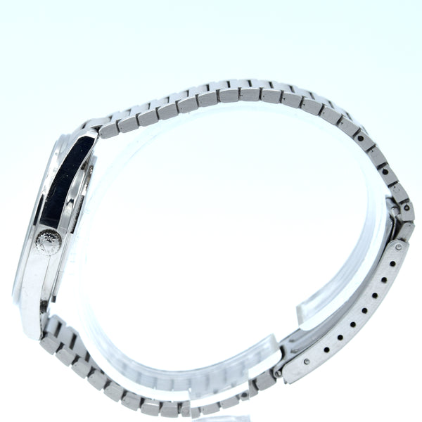 1990s Longines simple Elegant Automatic & minimalist bracelet watch 1659 - grey graphite 'Linen' Dial