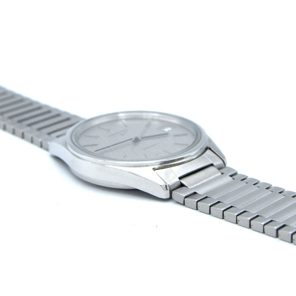 1990s Longines simple Elegant Automatic & minimalist bracelet watch 1659 - grey graphite 'Linen' Dial