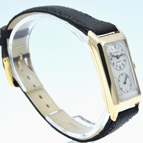 1933 Vertex of London Exquisite Doctors Duo Dial Wristwatch in solid 9ct Gold English Made Case