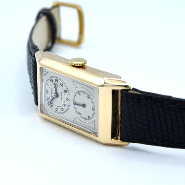 1933 Vertex of London Exquisite Doctors Duo Dial Wristwatch in solid 9ct Gold English Made Case