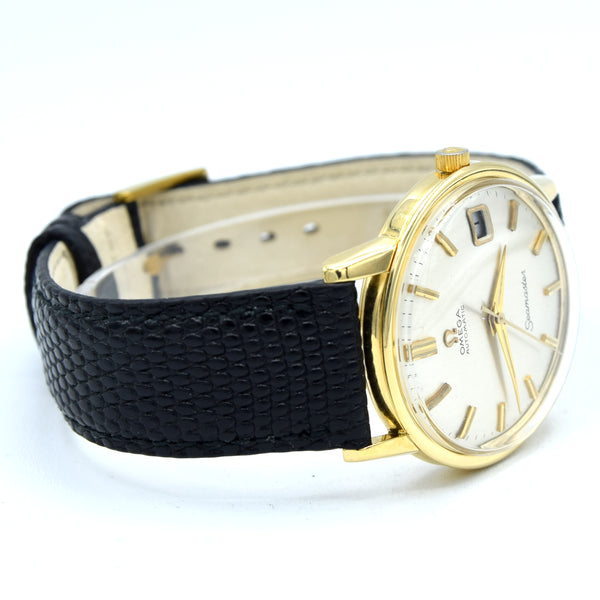 1963 Omega Automatic Seamaster Date Model 166.3020 in Solid 18ct Gold with box and booklets