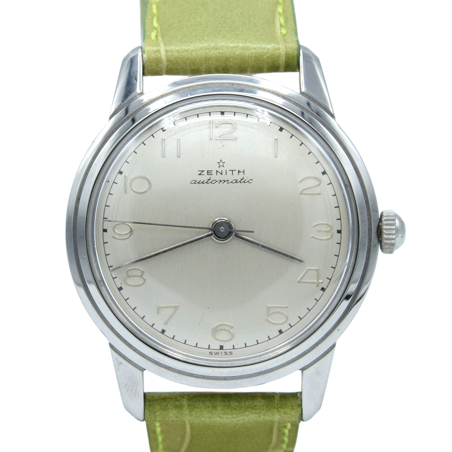 1949 Zenith steel bumper Automatic with stunning original dial in steel caliber 133