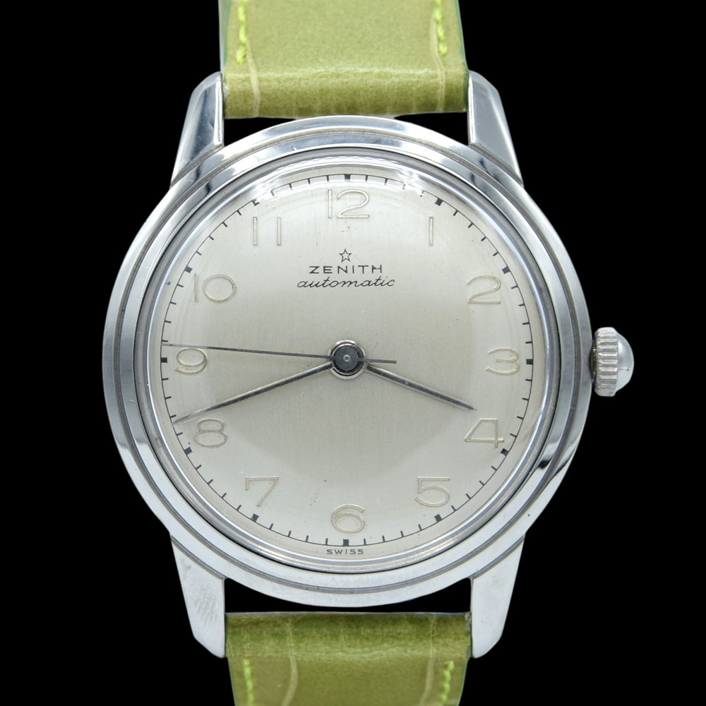 1949 Zenith steel bumper Automatic with stunning original dial in steel caliber 133