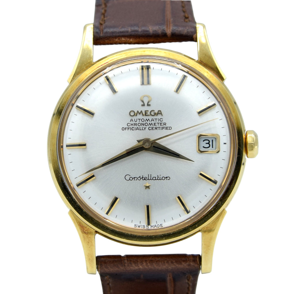 1966 Omega Constellation Date Automatic Chronometer Model 1685416 in English 18ct Gold Case with Box and Books