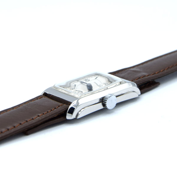1935 Omega Deco style stepped case tank watch dust covered T17 caliber Fully restored