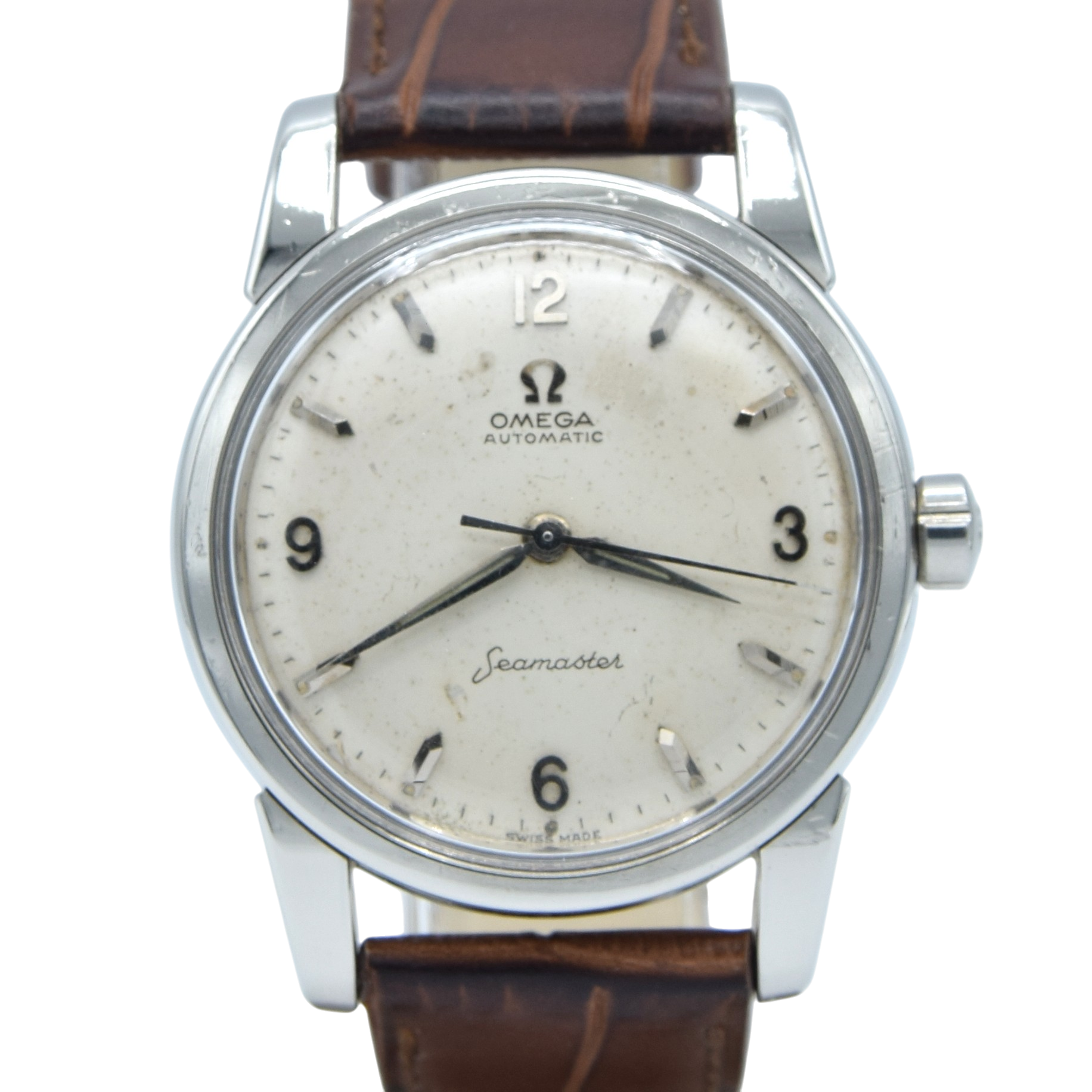 1958 Omega Seamaster Automatic Wristwatch Model 2846 / 2848 with Original Explorer numeral Dial Dial
