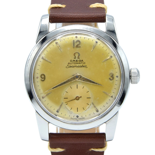 1954 Omega Seamaster Automatic Wristwatch Model 2846 / 2848 with Original Pumpkin patina Dial