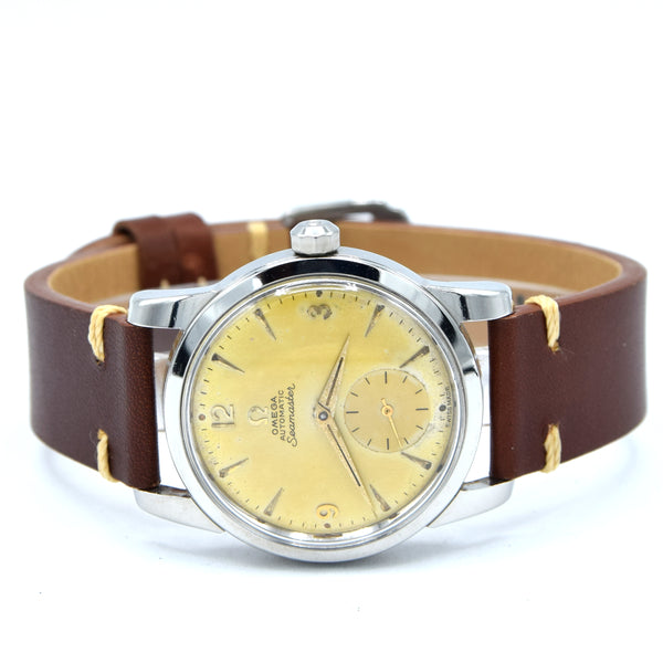 1954 Omega Seamaster Automatic Wristwatch Model 2846 / 2848 with Original Pumpkin patina Dial