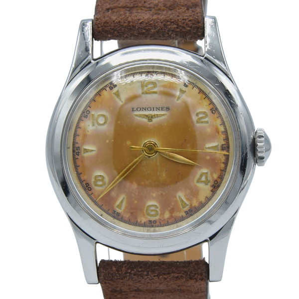 1951 Longines classic Sei Tacche Watch with Mixed Arrow and Arabic Numerals Model 5697