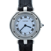 1990s Cartier Santos Ronde classic ladies watch in Stainless Steel with Vendôme lugs + Box