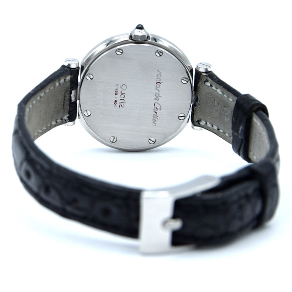 1990s Cartier Santos Ronde classic ladies watch in Stainless Steel with Vendôme lugs + Box