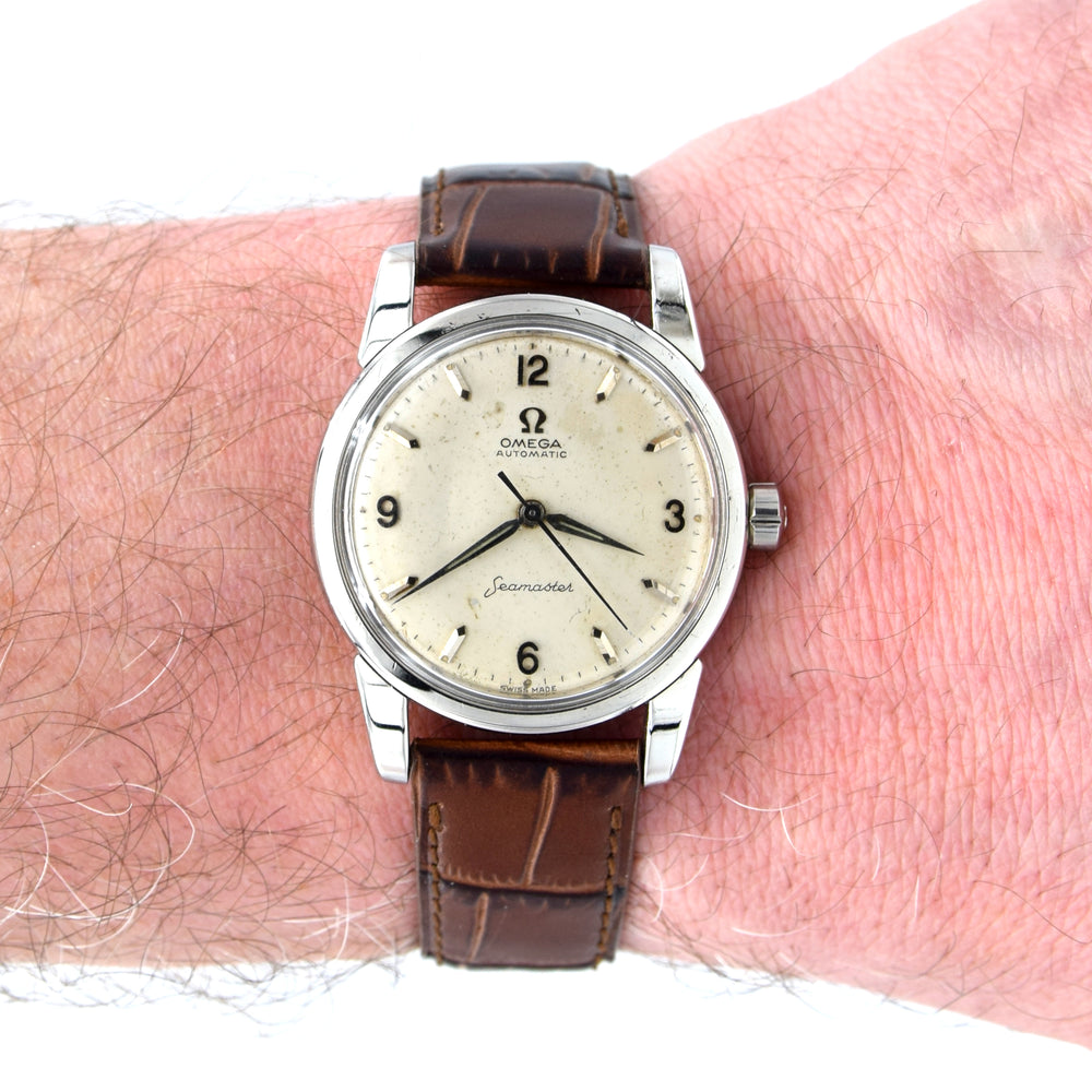 1958 Omega Seamaster Automatic Wristwatch Model 2846 / 2848 with Original Explorer numeral Dial Dial