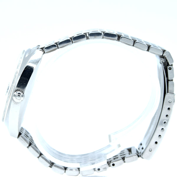 1968 Omega Seamaster Cosmic Date Model 166.023 Cross-Hair Dial Steel Monocoque Case on flat BOR