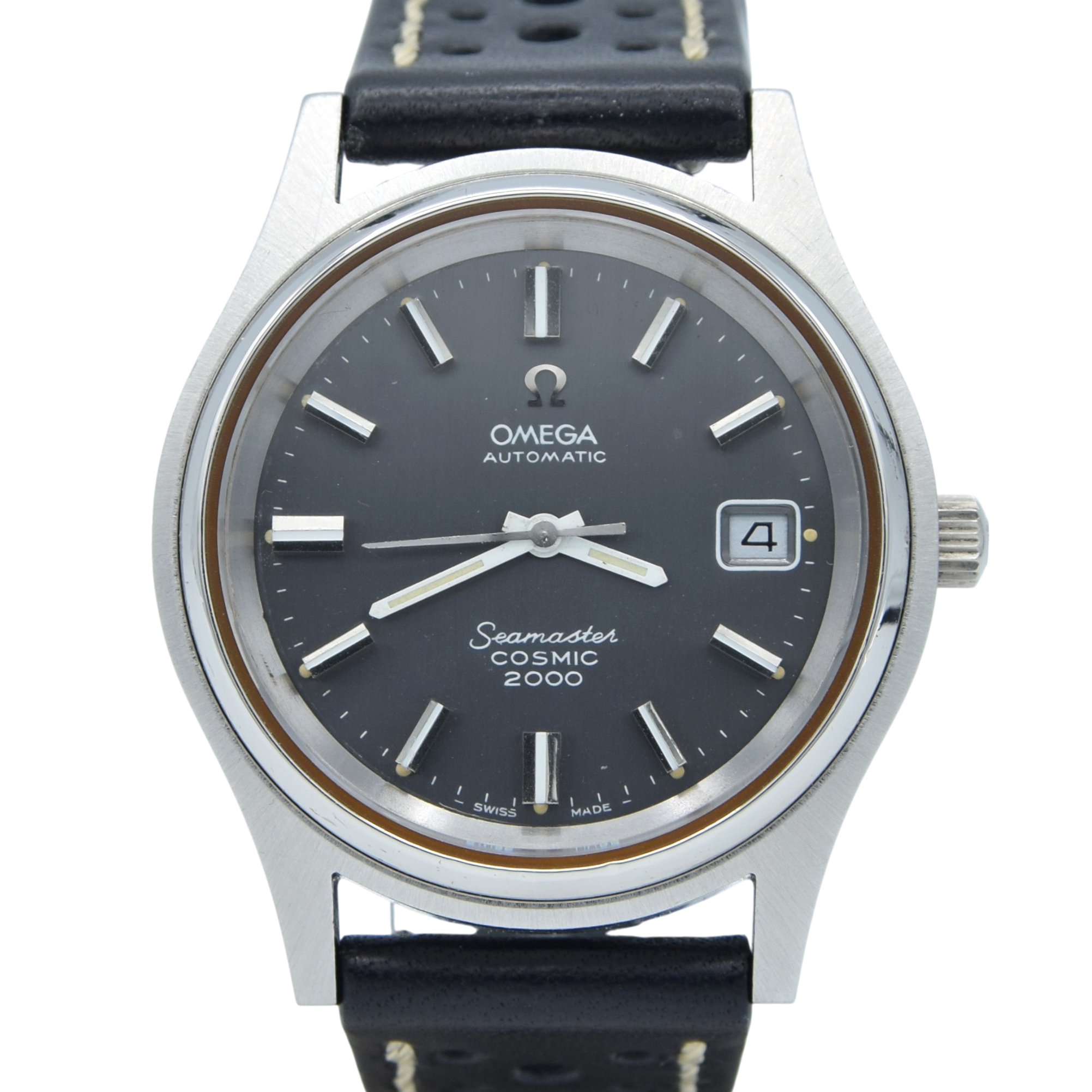 1971 Omega Large 38mm Seamaster Cosmic 2000 Automatic Date Model 166.128 with Graphite Grey dial