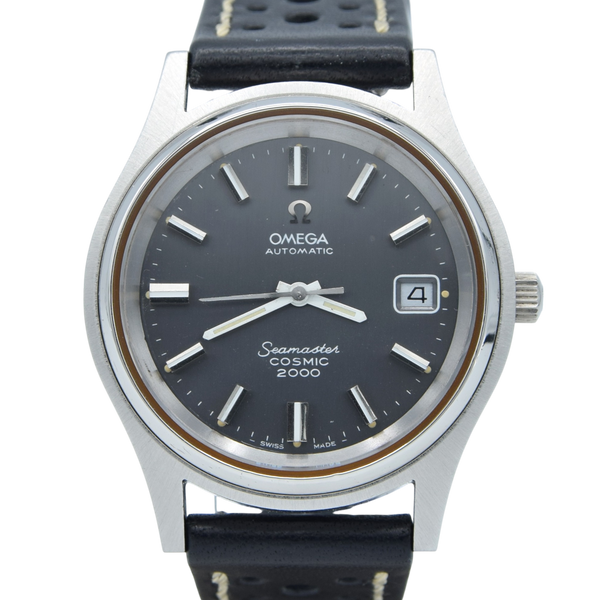 1971 Omega Large 38mm Seamaster Cosmic 2000 Automatic Date Model 166.128 with Graphite Grey dial