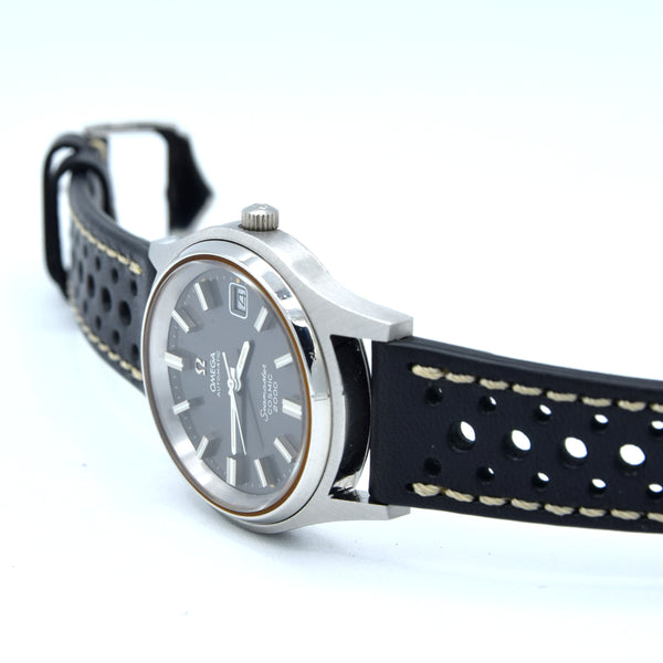 1971 Omega Large 38mm Seamaster Cosmic 2000 Automatic Date Model 166.128 with Graphite Grey dial