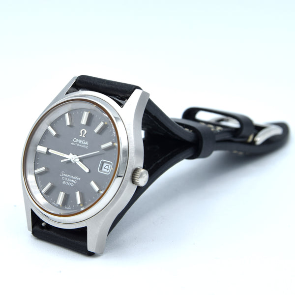 1971 Omega Large 38mm Seamaster Cosmic 2000 Automatic Date Model 166.128 with Graphite Grey dial