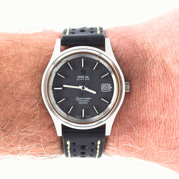 1971 Omega Large 38mm Seamaster Cosmic 2000 Automatic Date Model 166.128 with Graphite Grey dial