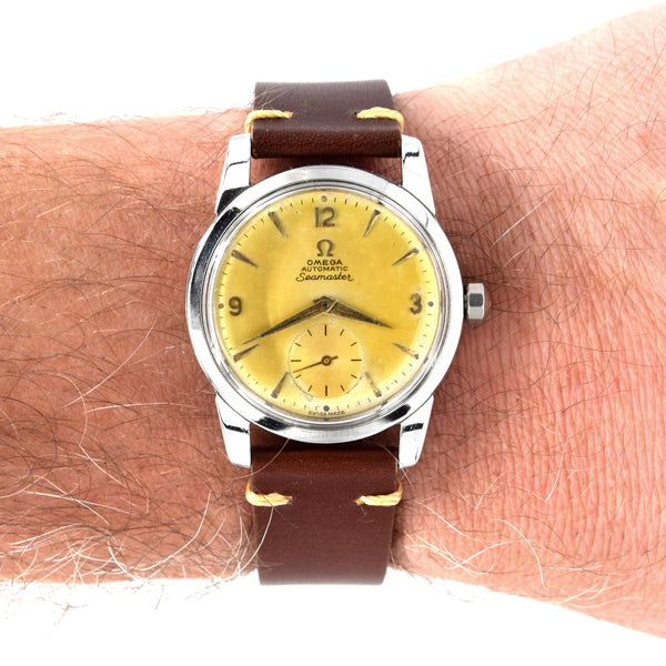 1954 Omega Seamaster Automatic Wristwatch Model 2846 / 2848 with Original Pumpkin patina Dial