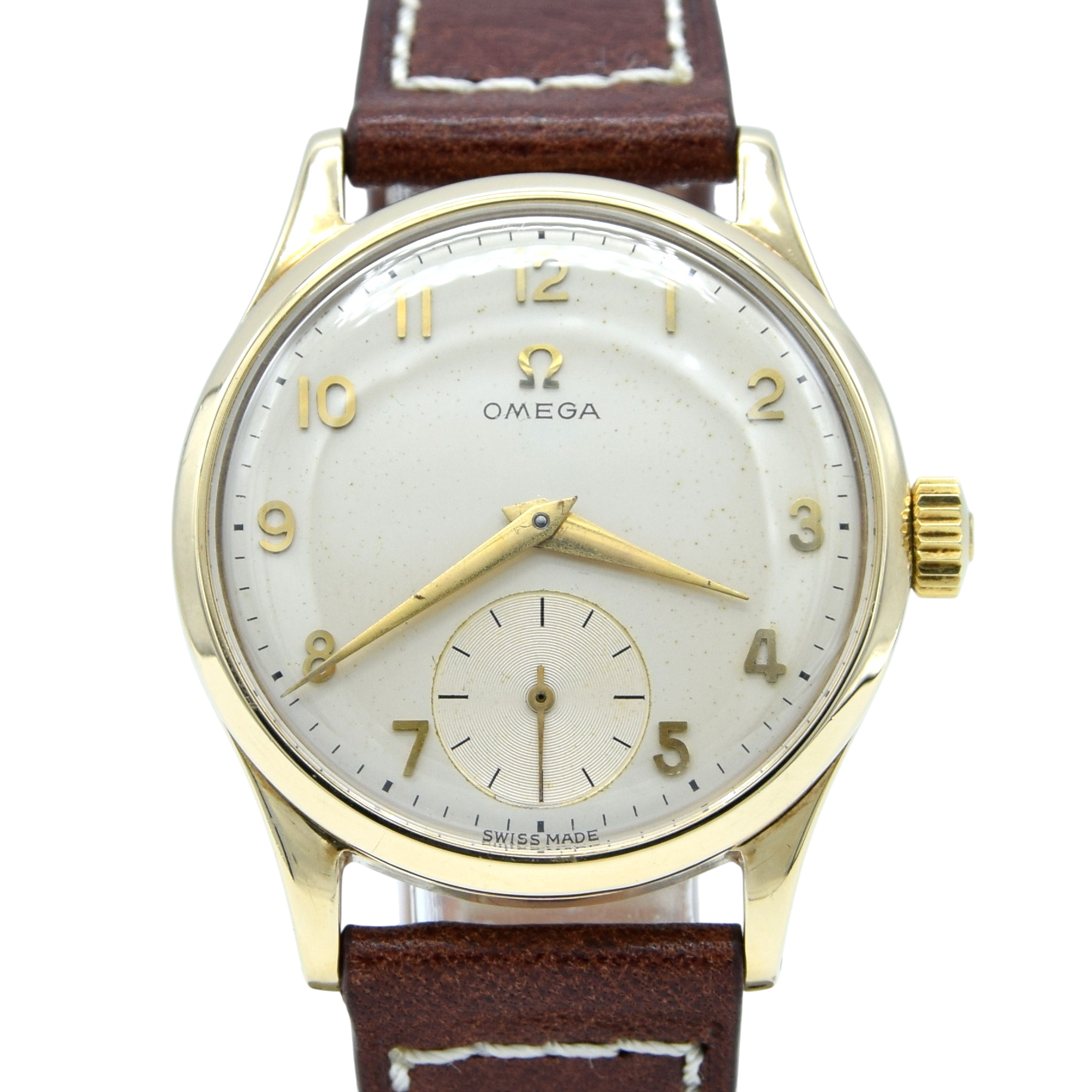 1954 Omega Manual Wind Dress Watch Model 13322 in 9ct Gold with all Arabic applied numerals