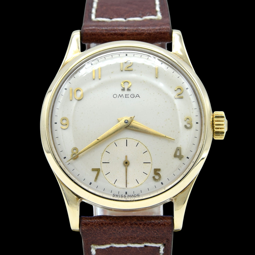 1954 Omega Manual Wind Dress Watch Model 13322 in 9ct Gold with all Arabic applied numerals