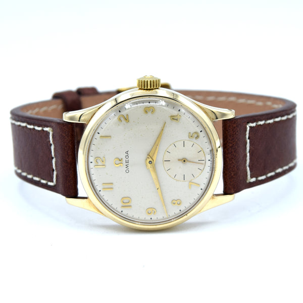 1954 Omega Manual Wind Dress Watch Model 13322 in 9ct Gold with all Arabic applied numerals
