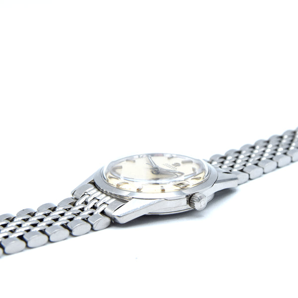 1959 Omega Seamaster Automatic Date Wristwatch Model 14710 with Original Off-White Dial in Stainless Steel + Box
