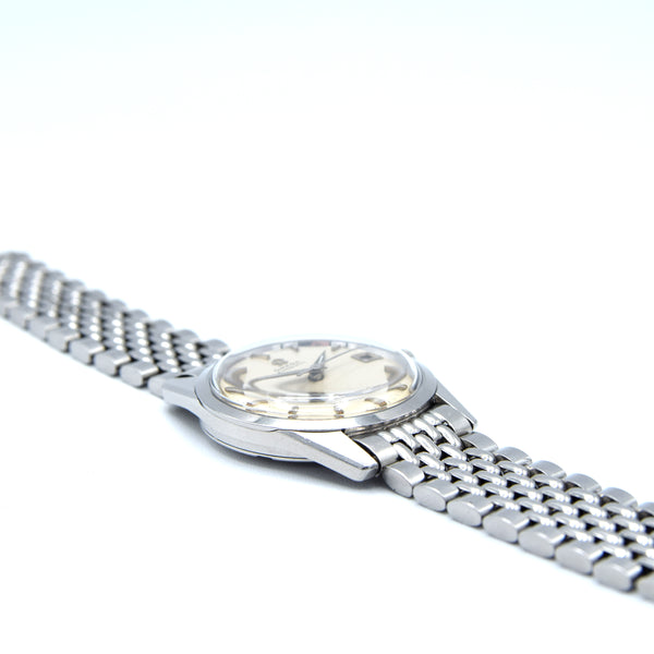 1959 Omega Seamaster Automatic Date Wristwatch Model 14710 with Original Off-White Dial in Stainless Steel + Box