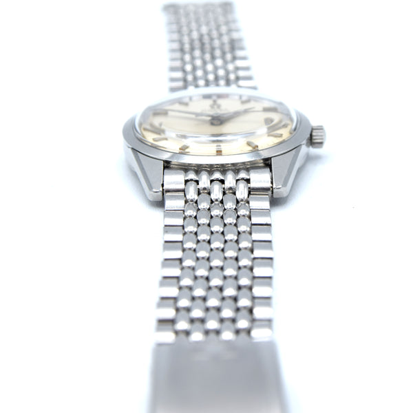 1959 Omega Seamaster Automatic Date Wristwatch Model 14710 with Original Off-White Dial in Stainless Steel + Box