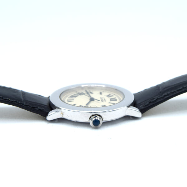 1994 Cartier 'Must de' Ronde with Roman Numerals in 925 Sterling Silver Vermeil Case Model 1800