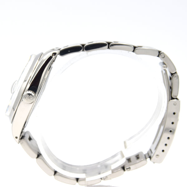 1981 Rolex Oyster Date Precision Classic Model 6694 with Stunning Blue satin Dial and gold Markers in Stainless Steel