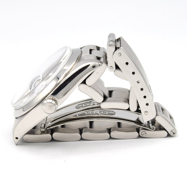 1981 Rolex Oyster Date Precision Classic Model 6694 with Stunning Blue satin Dial and gold Markers in Stainless Steel