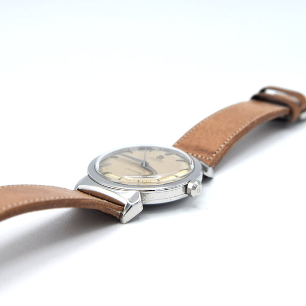 1950 Fully Restored Rare Omega Seamaster Automatic Bumper with Silver Dial and Rare Hooded Lugs in Stainless Steel Model 14350-1