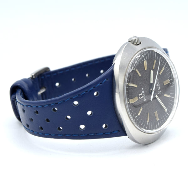 1969 Omega Geneve with Gorgeous matte grey Dial Model 135.033 in steel with strap and buckle