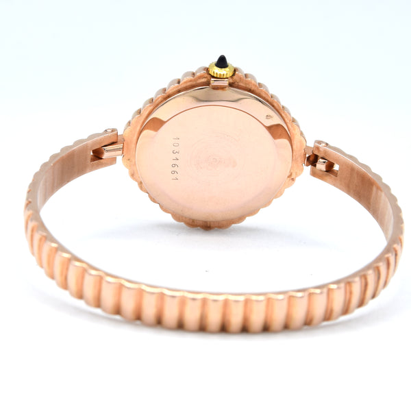 1970s New Old Stock Juvenia Ladies Solid Silver Bangle Watch – Bold Cushion Shape – Pink Gold Plated – Unused