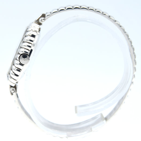 1970s New Old Stock Juvenia Ladies Solid Silver Bangle Watch – Bold Cushion Shape – Mechanical – Unused