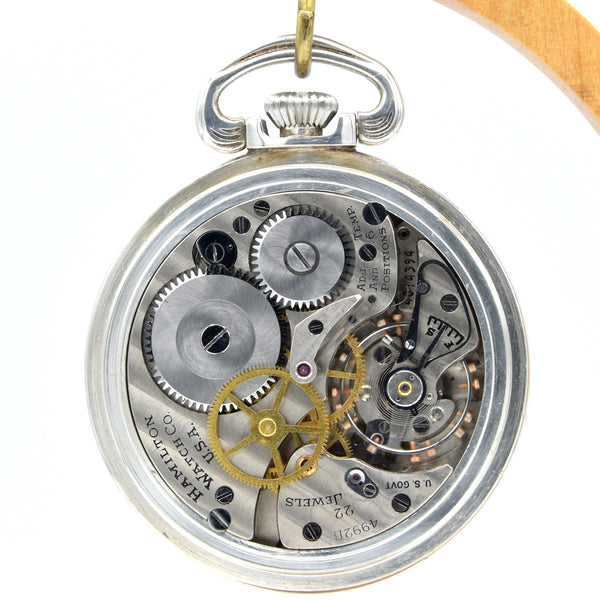 1940 Hamilton G.C.T. WW2 Pocket Watch Master Navigation 24Hr pocketwatch US Airforce