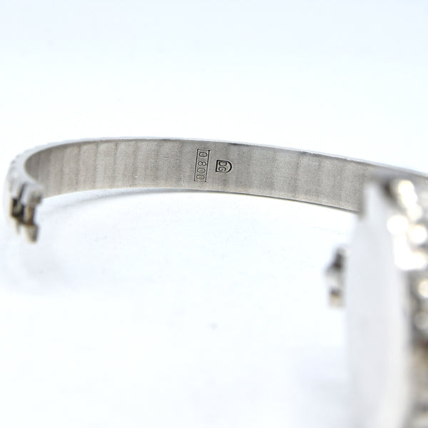 1970s New Old Stock Juvenia Ladies Solid Silver Bangle Watch – Bold Cushion Shape – Mechanical – Unused