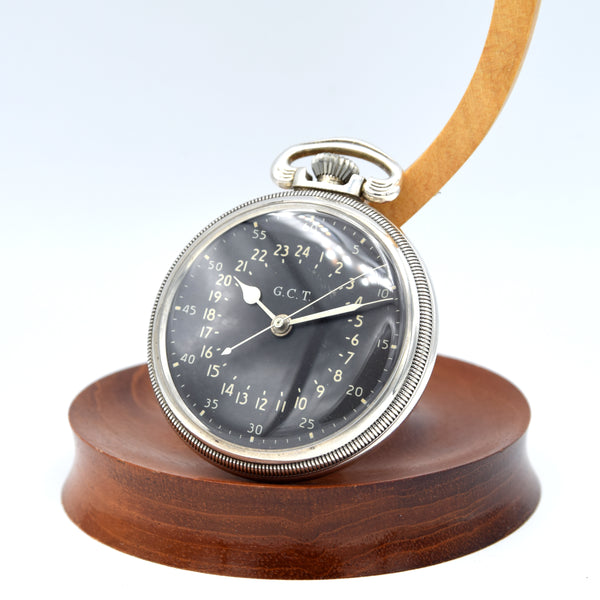 1940 Hamilton G.C.T. WW2 Pocket Watch Master Navigation 24Hr pocketwatch US Airforce